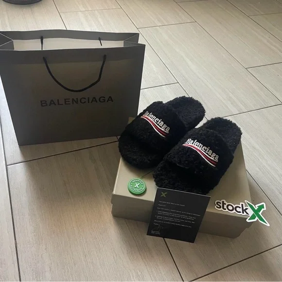 Balenciaga Black Slides Size 12 - Picture 4 of 7